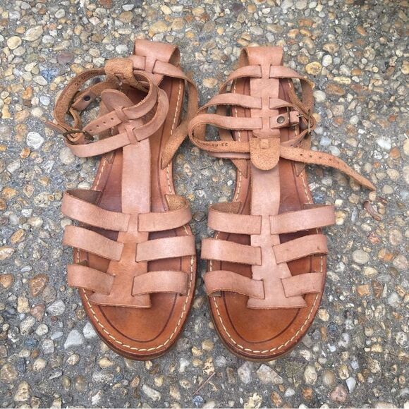 Vintage Flings gladiator ankle strap flats sandals 10 M - Picture 3 of 8